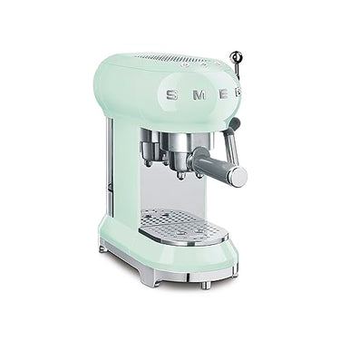 Smeg, ECF01PBEU Manual Espresso Machine, Cappuccino System, Thermoblock, Large Cup Capacity and Double Coffee Function, 1 l Water Tank, Compact Dimensions, 1350W, Pastel Blue on Sale